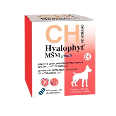 Imagen de Hyalophyt Msm Giants Condroprotector para Perros Grandes de Razas Gigantes y Protector Articulaciones, Caderas Cartílagos, Suplemento Indicado Tendones Ligamentos (120 comprimidos)
