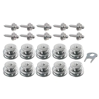 Imagen de New Marine TENAX Lote de 10 piezas superiores grandes + tornillos autorroscantes 4,2 x 16 mm 1 llave