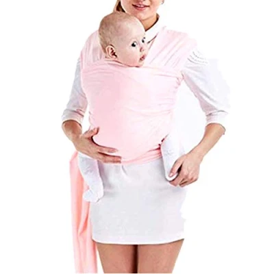 Imagen de VOARGE Fular portabebés elástico para recién nacidos y niños pequeños, bebés de hasta 16 kg, color rosa