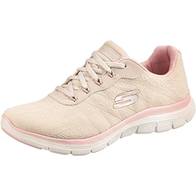 Imagen de Skechers Flex Appeal 4.0 Fresh Move, Zapatillas para Mujer, Natural Mesh / Pink Trim, 40 EU