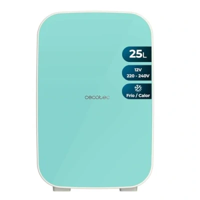 Imagen de Cecotec Nevera Pequeña Frigorífico Mini de 25L Bolero MiniCooling Bahamas Mint. 12V 220V, Compatible con Coches y Caravanas, 7 a 65ºC, Función Enfriamiento Calentamiento, Transporte Fácil