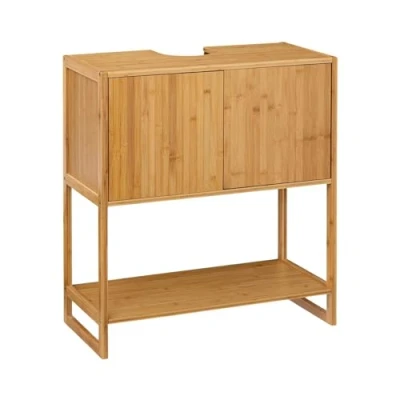 Imagen de THINIA HOME Mueble para Lavabo en Bambú con 3 Niveles Canoply 80x33.5x69.6cm