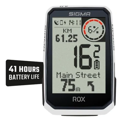 Imagen de SIGMA ROX 4.0 Endurance Blanco 41h de autonomía ciclocomputador GPS con 30 Funciones compatibilidad re Routing &amp; e Bike Ant+&amp;BLE Montaje sin Herramientas&amp;USB C inalámbrico