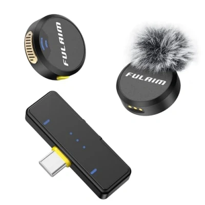 Imagen de FULAIM Micrófono Lavalier Inalámbrico para iPhone 16 15 Android/PC, Mini Micrófonos con Cancelación de Ruido y 8H Vida Batería, Solapa USB C Movil Podcast Vlog Youtube TikTok