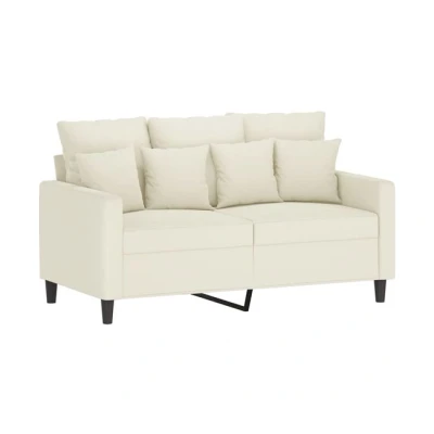 Imagen de vidaXL Sofá de 2 Plazas, Asiento Tapizado con Respaldo Reposabrazos, Relax Descanso Televisión, Mueble para Salón, Terciopelo Color Crema