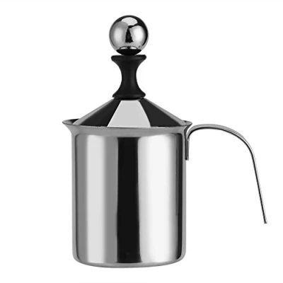 Imagen de Espumador de Leche Manual, 400 ml / 800 Emulsionador Acero Inoxidable, para Capuchino Latte Cafe (400ML)