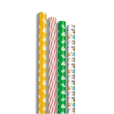Imagen de Clairefontaine 202037AMZC Caja de 12 rollos Papel regalo Excellia 80 g Tamaño: 2 x 0,70 m Patrón: niño, vintage, campanas, animales Embalaje