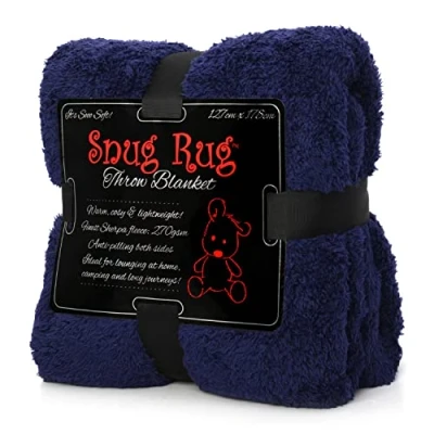 Imagen de Snug Rug Manta de Forro Polar Sherpa Lujo edición Especial (Azul Marino)