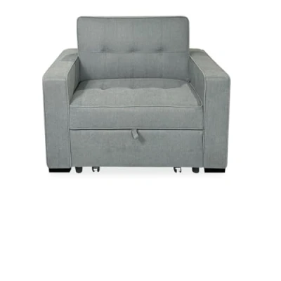 Imagen de mattfy Sofá Cama Individual de 1 Plaza Modelo Kaia, Diseño Moderno, Práctico y Funcional, con Reposabrazos, Gris