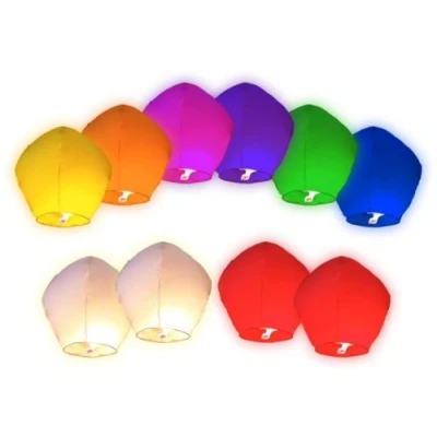 Imagen de Partylandia Shop 10LANT_COLOR_FR Lote de 10 farolillos chinos volantes , color/modelo surtido