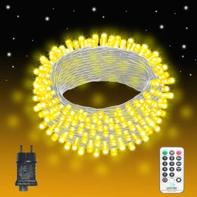 Imagen de EASTERNSTAR Cadena de Luces, 55M 500 LED Árbol Navidad Luces Hadas Exterior 8 Modos Impermeable Guirnarldas Decorativas Interior para Fiestas Jardín, Blanco Cálido