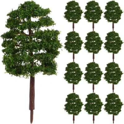 Imagen de ROSENICE Modelo árbol árboles del paisaje tren ferrocarriles escalan 1: 100 CM 9 20pcs (verde oscuro)