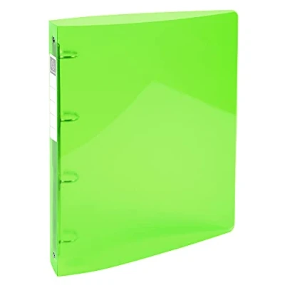 Imagen de Exacompta Iderama 51771e archivador de polipropileno transparente (4 anillos 3 cm ancho 4 32 x 26,8 cm) protectora, color Vert anis