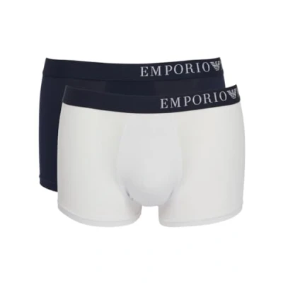 Imagen de Emporio Armani Underwear Men&#039;s 2 pack Soft Touch Bamboo Viscose Trunk, Bañador Hombre, Marine/White
