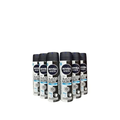 Imagen de Pack de 6 desodorantes Nivea Men Invisible Black &amp; White Fresh 150 ml