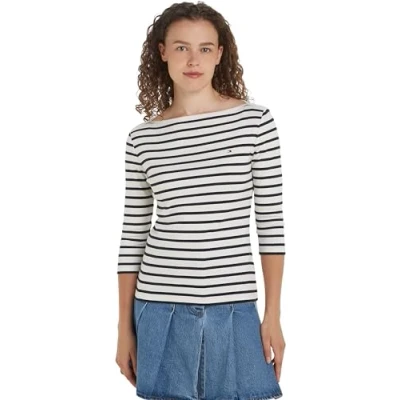 Imagen de Tommy Hilfiger NEW CODY SLIM Camiseta de manga larga, Mujer, Talla: XS, Ecru/desert sky