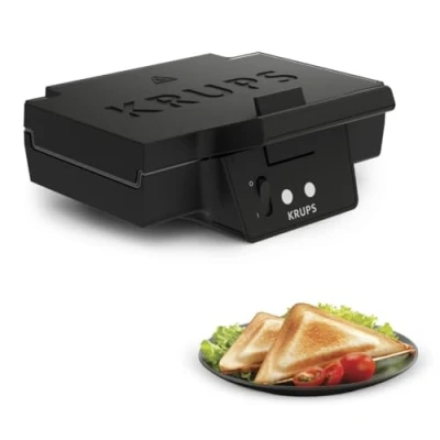 Imagen de Krups F DK4 51 Sandwichera, 850 W, 5.3 tons, Acero Inoxidable, Negro
