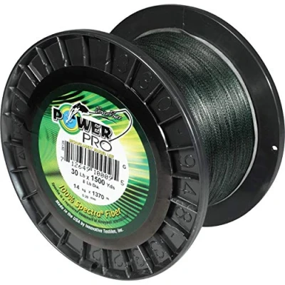 Imagen de PowerPro 21100501500e Línea de Pesca Trenzada Fibra Spectra, Unisex, Verde Musgo, 1500YD/50LB