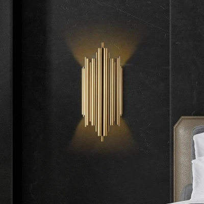 Imagen de Aplique Lillari L18xH40cm Metal Oro Menzzo