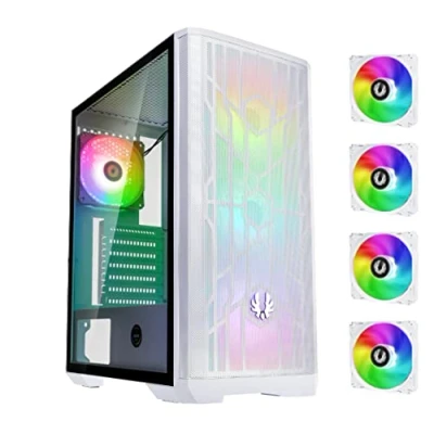 Imagen de Caja ATX SEMITORRE BITFENIX Nova Mesh SE TG 4ARGB Ventana RGB Blanca