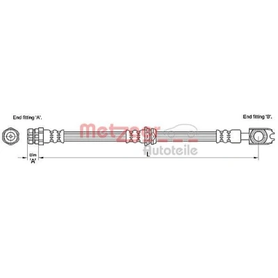 Imagen de METZGER 4110259 Latiguillos de Freno 567 VOLKSWAGEN: Golf 4, 4 Variant, AUDI: A3 Hatchback, SKODA: Octavia I Hatchback