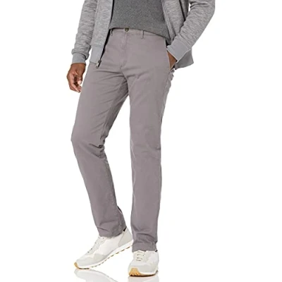 Imagen de Amazon Essentials Pantalones Chinos de Pitillo, elásticos, Informales Hombre, Gris Oscuro, 28W / 28L