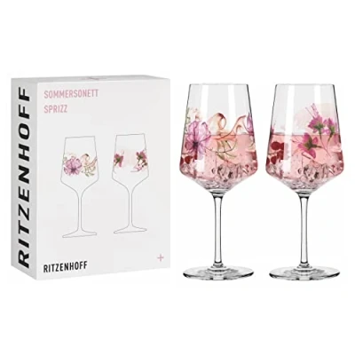 Imagen de Ritzenhoff 3461004 Copa de aperitivo 500 ml Juego 2 Serie Sommersonett nº 4, piezas, motivo vegetal Made in Germany