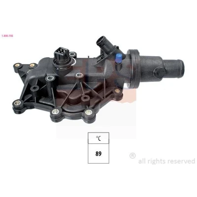 Imagen de EPS 1.880.705 Termostato, refrigerante 89 Made in Italy OE Equivalent con junta RENAULT: MEGANE 2, SCENIC 2 Coupe Cabriolet