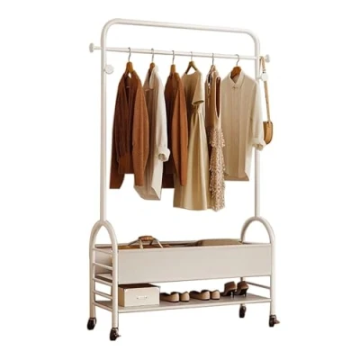 Imagen de FGHUF Nórdico Moderno Perchero Burro Ropa,Metal Ropa Resistente,Burro con Ruedas,Colgador De Estante,un para Dormitorio Colgar Abrigos Camisas(Plata)
