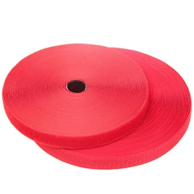 Imagen de TUKA 25m x 20mm Hook y Loop Bandas para coser, no autoadhesivas, 20 mm de ancho, Gancho bucle cinta, vuelta sin adhesivo, Cinta Bucle, rojo TKB5004 red