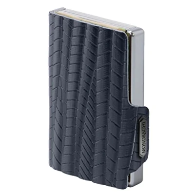 Imagen de MONDRAGHI® Mini Cartera Ultraligera, Delgada, Tarjetero y Monedero, Piel auténtica, pequeña de Bolsillo Evolution, Turquesa, Tarjetero, Monedero Azul