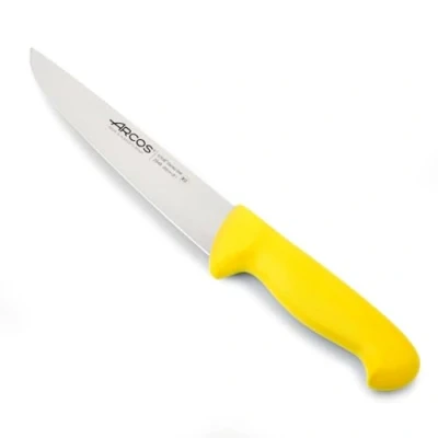 Imagen de Arcos Serie 2900 Cuchillo Carnicero Hoja de Acero Inoxidable NITRUM 200 mm Mango inyectado en Polipropileno Color amarillo