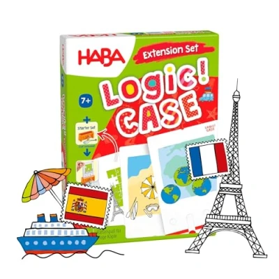 Imagen de HABA Logic! Case Extension Set Vacaciones &amp; Viajes, Juego de lógica para niños a Partir 7 años, Rompecabezas. Viaje, 1 Jugador