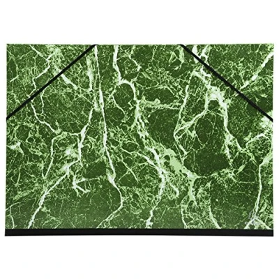 Imagen de Exacompta 635E 1 tablero de dibujo papel marmoleado barnizado con gomas reverso lona interior blanco dimensiones 37x52cm formato para archivar 1/2 Pasa (325x500 mm) verde