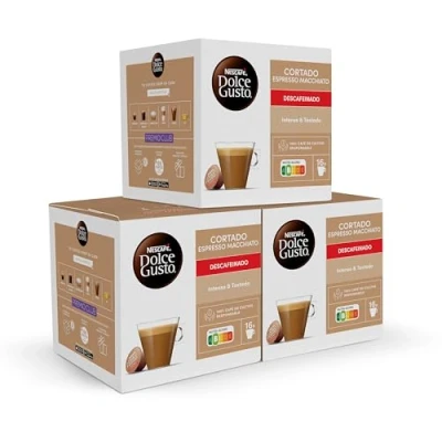 Imagen de NESCAFÉ Dolce Gusto Cortado Descafeinado, 48 cápsulas, (3 pack x 16)