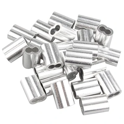 Imagen de Futheda 25 piezas clips de 5 mm para sujetar cables aluminio, color plateado, con agujeros dobles