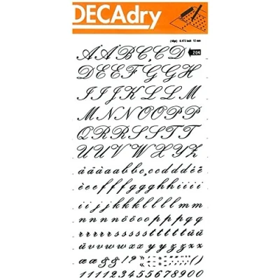 Imagen de APLI SDD204F Letras y números transferibles negros super 12 mm, 179 caracteres