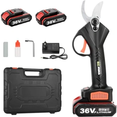 Imagen de Vothen tijeras de podar Electricas 36V bateria Inalámbricas,Motor sin Escobillas,2 * 2000mAh Batería, Tijera para Jardinería Podadora Adecuada Jardines, Ramas,Huertos