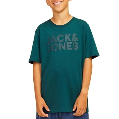 Imagen de Jack &amp; Jones Junior Jjecorp LOGO TEE Oneck Camiseta estampada para niños, Talla: 14a, Deep teal