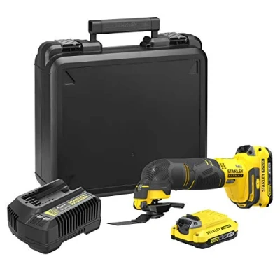 Imagen de Stanley FATMAX SFMCE500D2K QW Herramienta Multifunción Rotativa Sin Cable, 8000 18000 oscil/min, Con 1 Maletín, 2 Baterías 2Ah, Cargador Gama V20 (18v)
