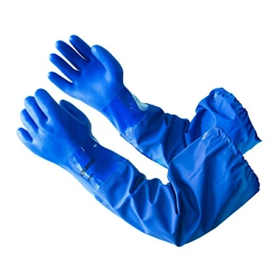 Imagen de LANON 66cm Guantes de Estanque, PVC Resistentes a Productos Químicos, Protección contra Ácido, Álcali y Aceite, EN 388/374 1/374 5, Impermeables, Antideslizantes, Talla XXL