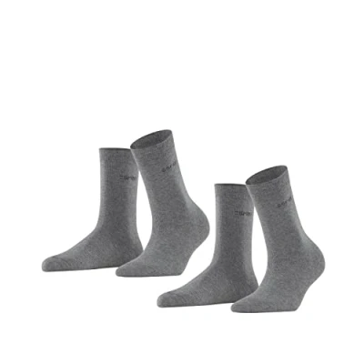 Imagen de ESPRIT Uni 2 Pack W SO algodón unicolor pares, Calcetines Mujer, Gris (Light Grey Melange 3390), 35 38