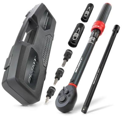 Imagen de HASKYY Llave dinamométrica 3/8&quot; 10 60 Nm de bujía magnética 14 16 mm con puntas Torx T20 T30 T40 incluye adaptador extensión para coche, industria, motocicleta y coche