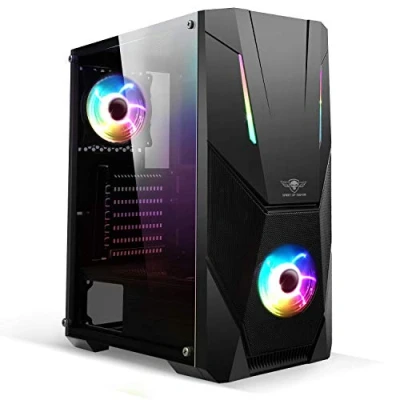Imagen de SPIRIT OF GAMER Rogue V PC Gaming Caja ATX/Matx/ITX Vidrio Frontal Y Pared Templados 2 Ventiladores LED RGB Direccionables 120 Mm Compatible con Aura/MSI Mystic/ASROCK 3Pin (Rogue V)