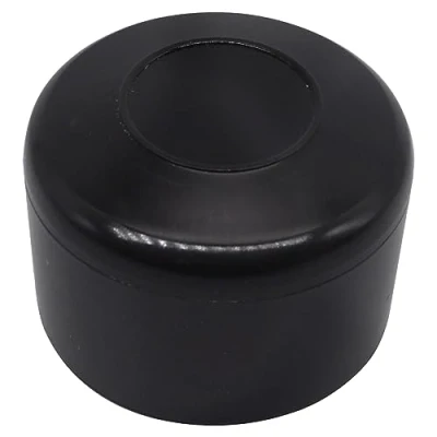 Imagen de SKIR&#039;CO 40 tapas redondas de plástico negro 38 mm para postes valla redondos, cubiertas valla, color RAL 9005