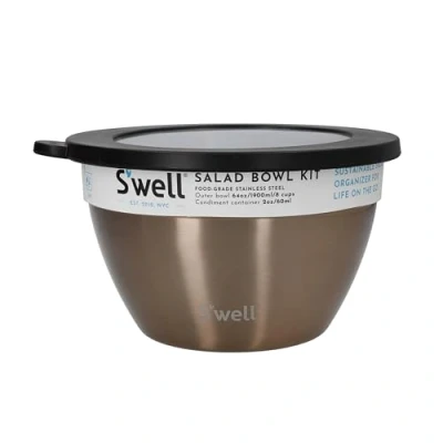 Imagen de S&#039;well lifetime brands europe limited Kit de ensalada, piedra lunar, 1,9 L, lonchera para ensalada con recipiente condimentos y bandeja extraíble, a prueba fugas apta lavavajillas