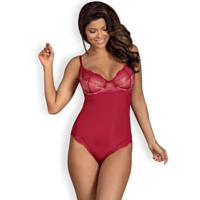 Imagen de Lencería body rosalyne l/xl de Obsessive color rojo