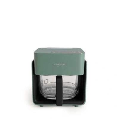 Imagen de CREATE/AIR FRYER MIST/Freidora sin aceite 4.2 L con vaporizador de agua verde sage/Capacidad 5 6 raciones, programas, bandeja cristal, control tiempo y tempertura, 1300W