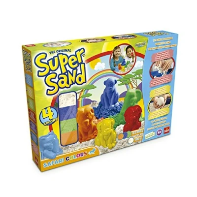 Imagen de Super Sand Safari Color, Arena Mágica con Figuras de Animales (Goliath 83226)