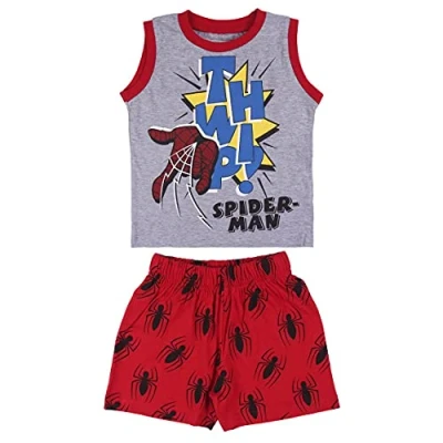 Imagen de CERDÁ LIFE&#039;S LITTLE MOMENTS Pijama Tirantes de Spiderman Niño para Verano Color Rojo Licencia Oficial Marvel, Verde, 5 años Niños